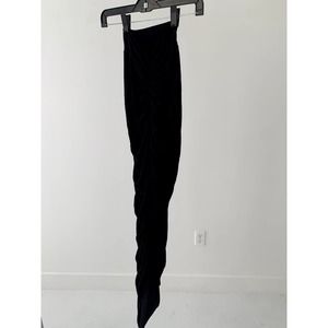 Posse Womens High Waisted Mesh Pull-On Ruched Bodycon Midi Skirt Black XS